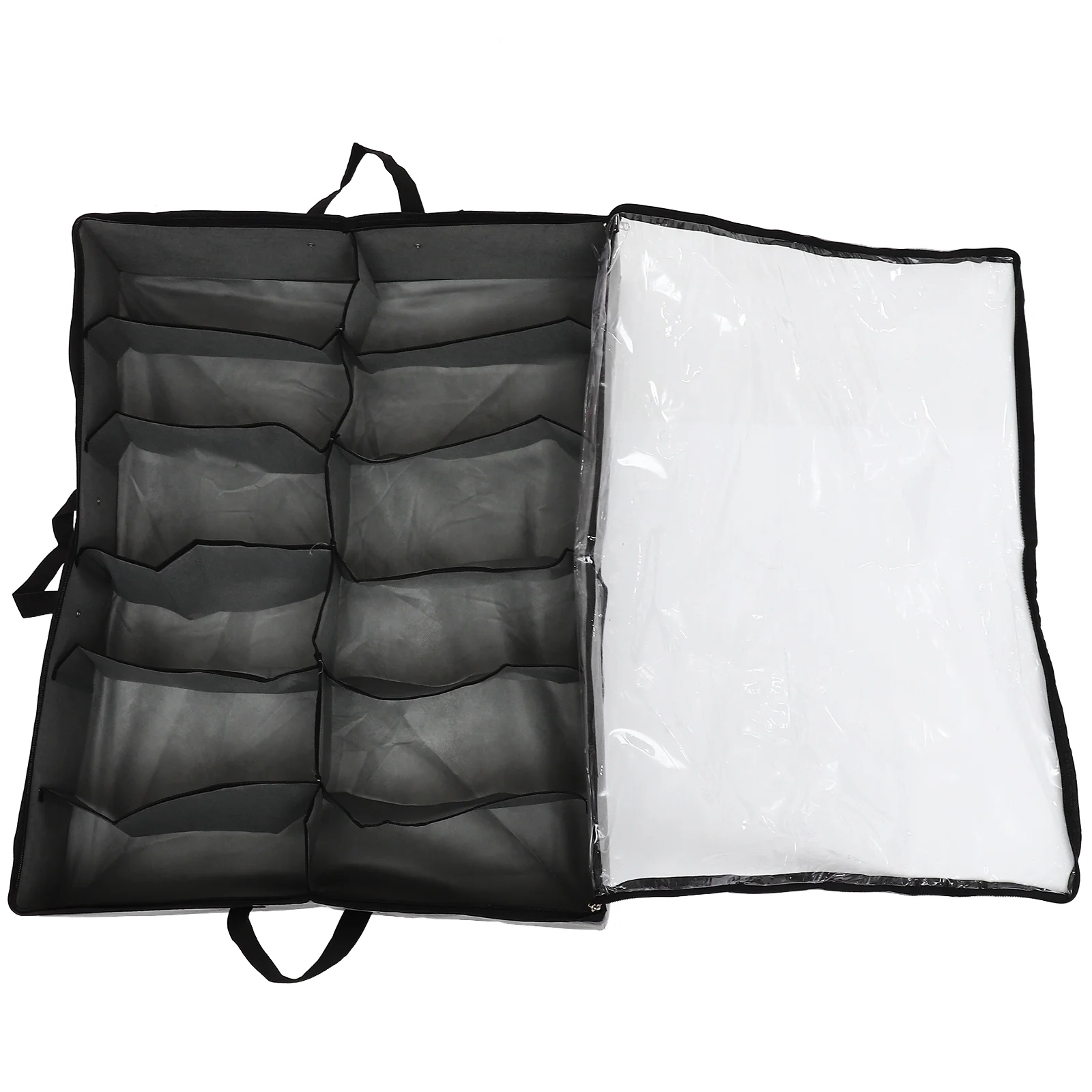 

Under Bed Shoes Container Multi-grids Shoes Storage Bag Foldable Shoes Case