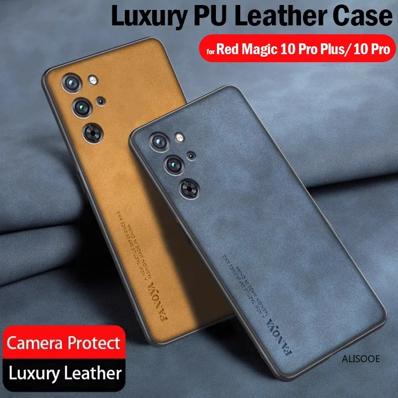 Frosted PU-Leather Funda for Nubia Red Magic 10 Pro Plus Case Matte Plastic Shockproof Back Cover RedMagic Pro+ |