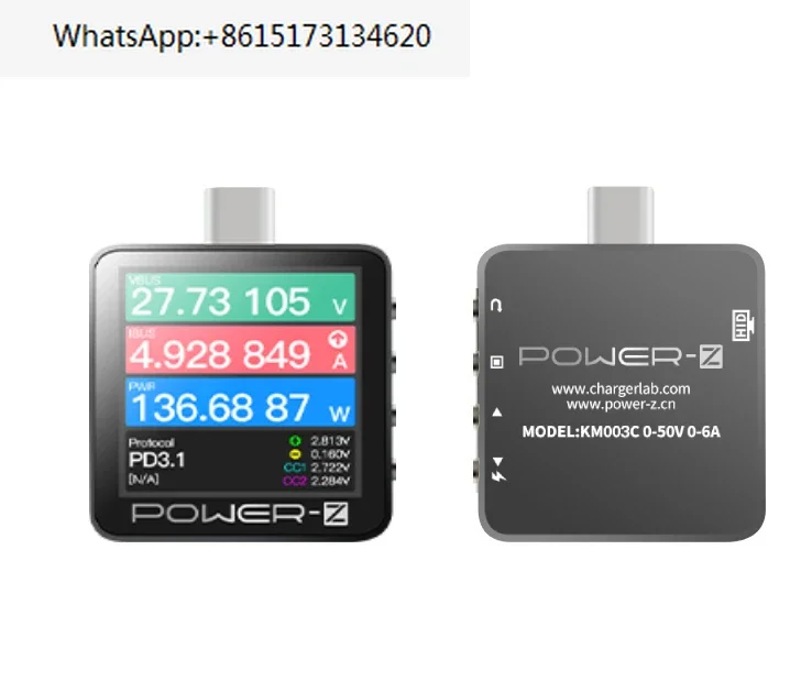ChargerLAB POWER-Z USB PD3.1 протокол 48В диапазон dual Type-C тестер KM003C