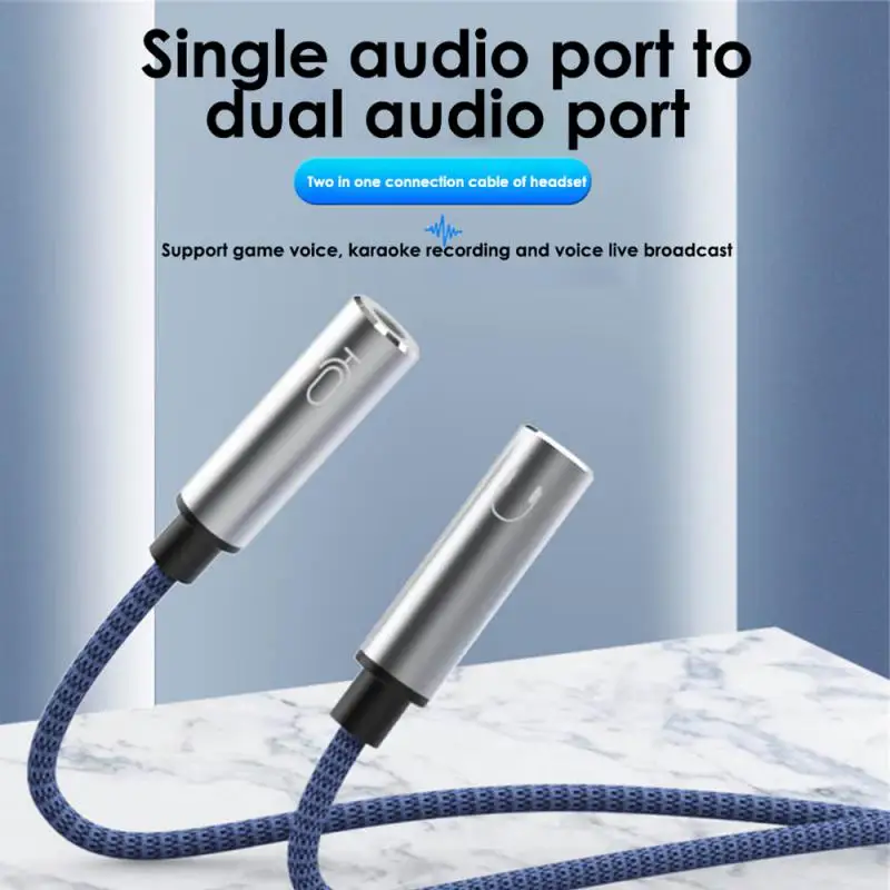 

New Headset Adapter Cable Mic Splitter Cable For Pc Computer 3.5mm Stereo Audio Male To 2 Female Separate Audio Mic Wire