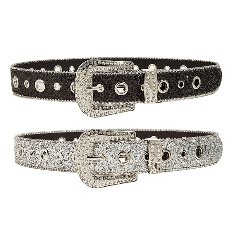 

Goth for rhinestone Belts Women PU Leather Strap for rhinestone Belts Western Cowboy Y2K Girls Fashion Belt for Jeans Men