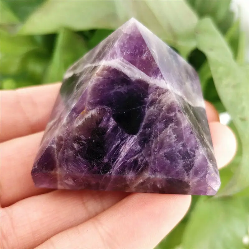 

Natural Dream Amethyst Quartz Energy Crystal Pyramid Reiki Healing Gemstone