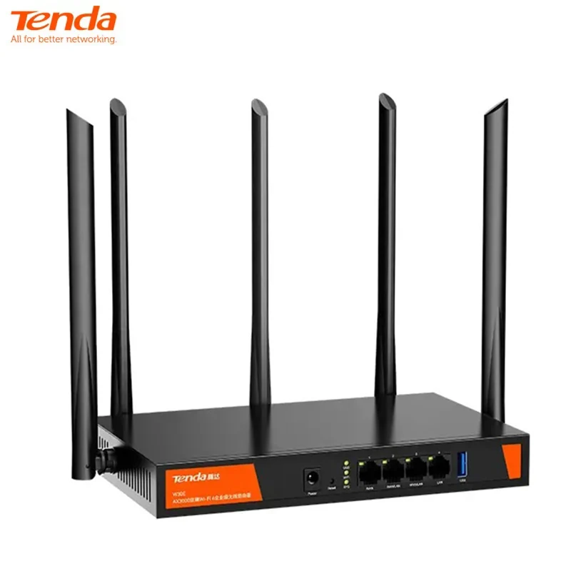 Tenda W30E Wireless WiFi6 Enterprise Mesh Router 4*LAN Gigabit 3000Mbps 2.4GHz 5.8GHz USB 5G Access Point Dual Bank 1.7GHz 256MB