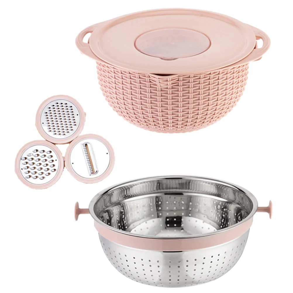 

1 Set 7Pcs Double-Layer Vegetables Drain Basket Kitchen Grater Fruit Basket