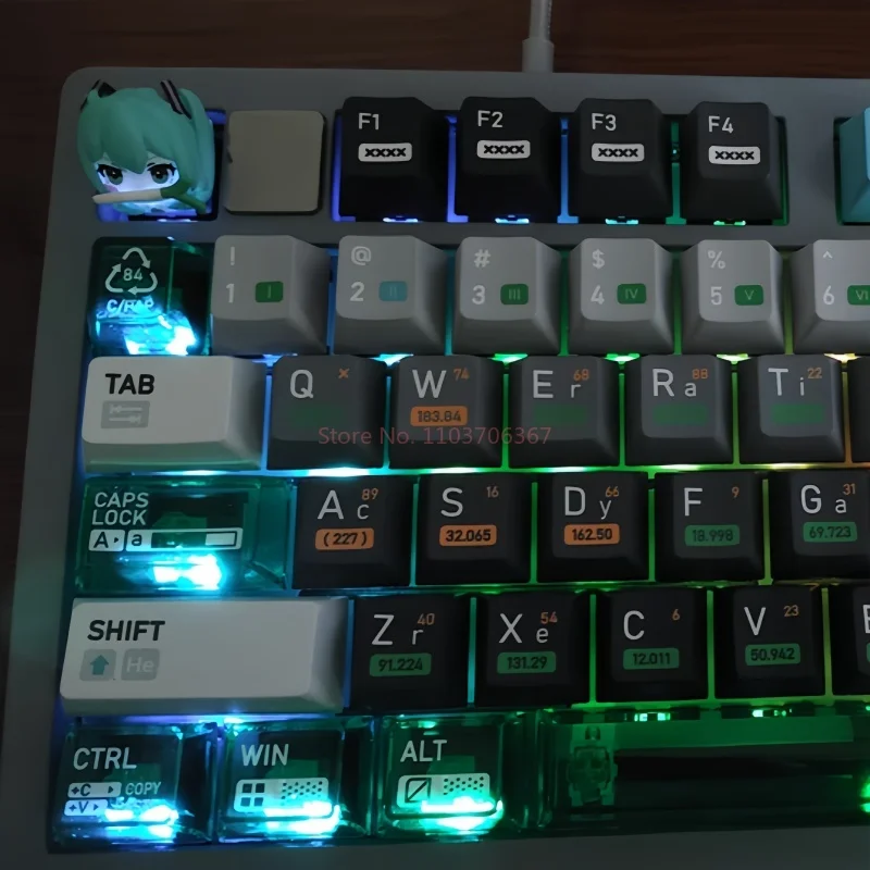 Фото Hatsune Miku аниме периферийные колпачки для клавиш Fufuvocaloid серии мультфильм смола персонализированные трехмерные колпачки для ключей модель игрушки подарки №5