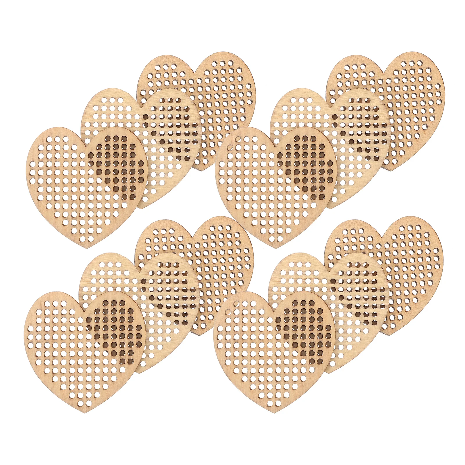 20 шт. деревянные подвесные бирки в форме сердца с пустым отверстием вышитый