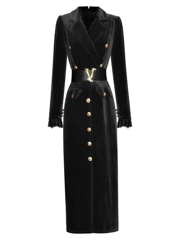 

Длинное платье, модное весеннее Новое привлекательное лоскутное платье с кружевной подкладкой и длинным рукавом, винтажные элегантные веч...