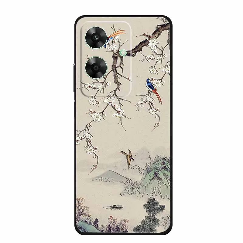 Рельефный силиконовый мягкий чехол-накладка с объемным цветочным рисунком для