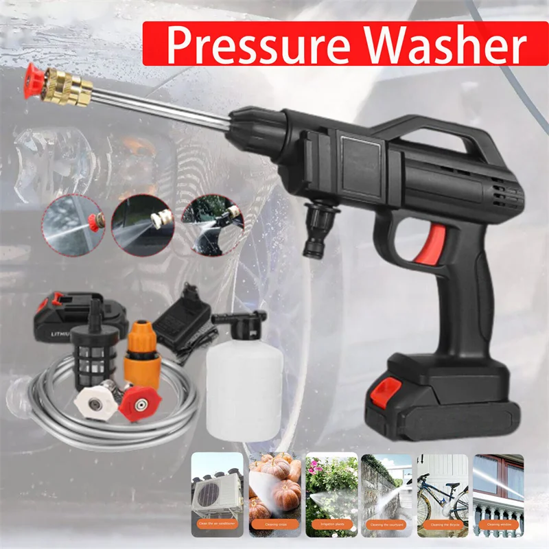 24V/48V Car Wash Gun Washer 22 Bar Spray Nozzle High Pressure Cleaner for Auto Home Garden Cleaning Car Washing Machine