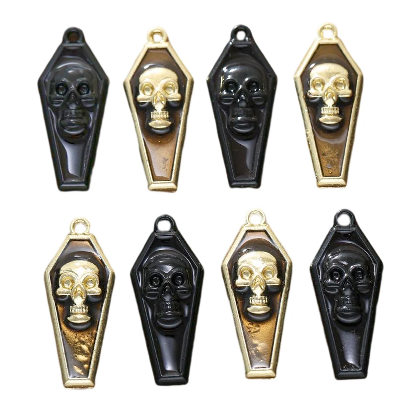 

WZNB 10Pcs Alloy Enamel Crosses Skull Casket Charms for Jewelry Making Earring Pendant Necklace Accessories Craft Diy Material