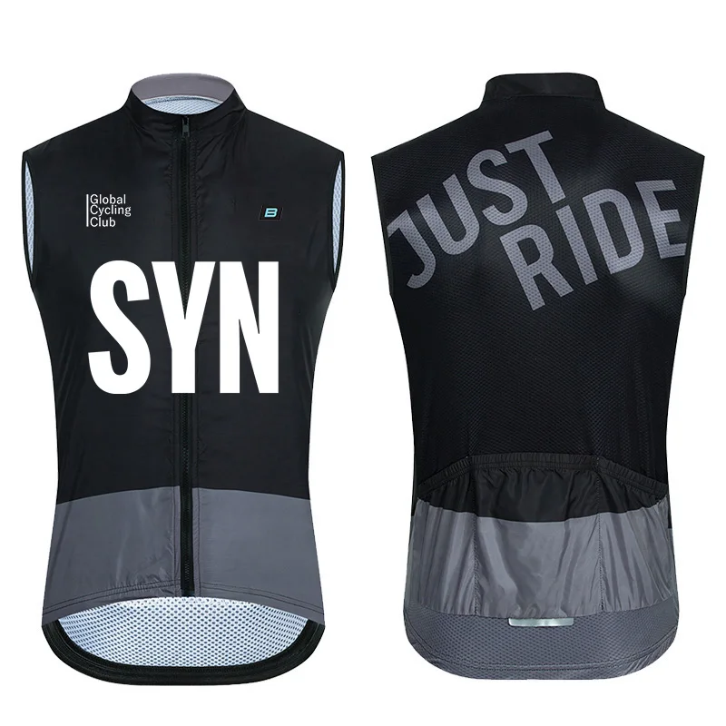 SYN летний мужской велосипедный жилет ветрозащитный без рукавов для горного