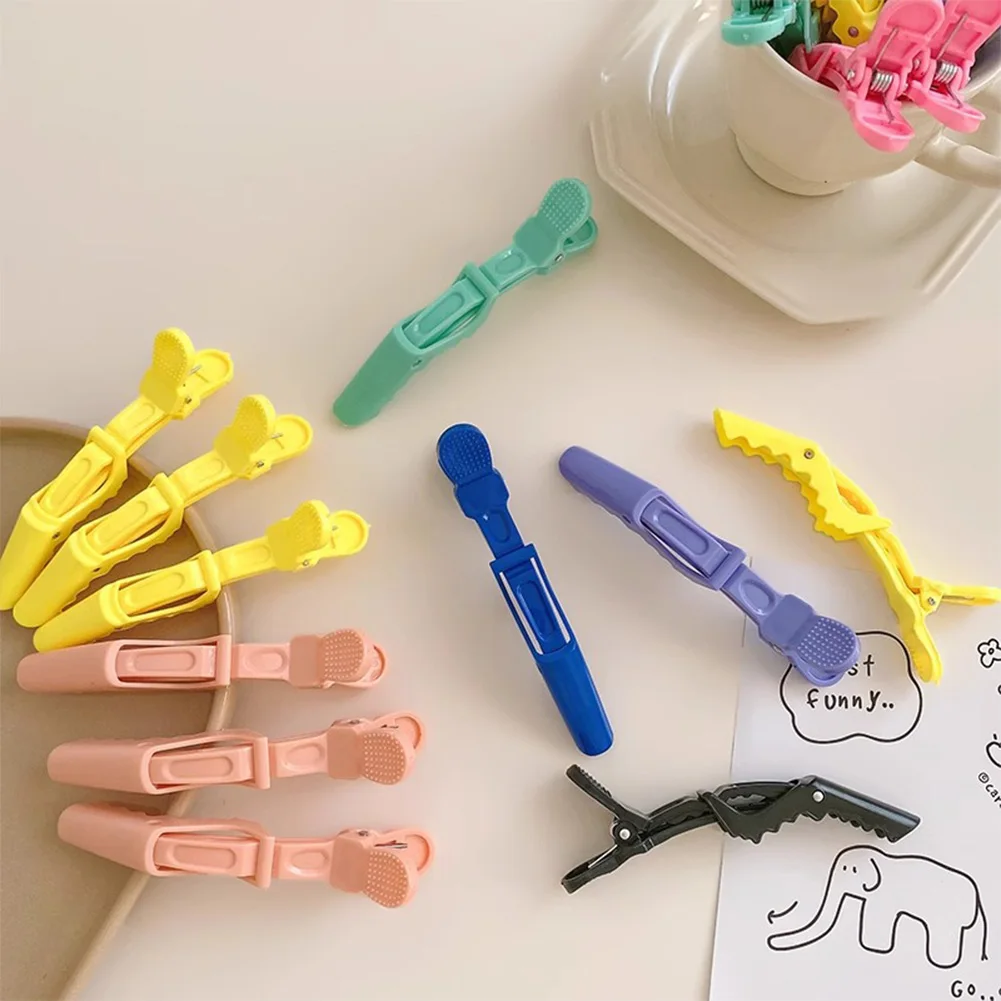 6 шт. красочные заколки для волос из кожи аллигатора зажимы парикмахерских