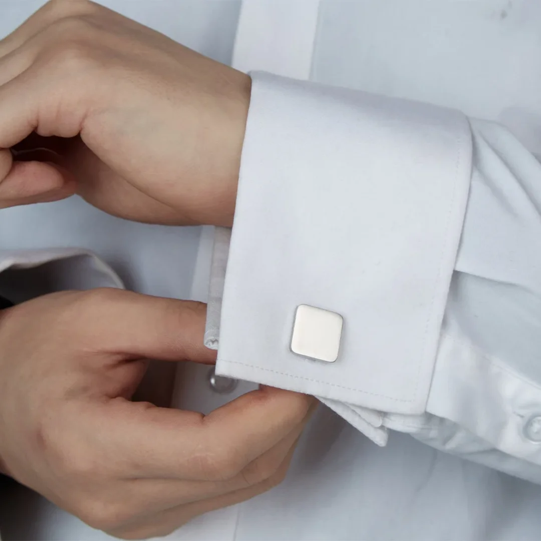 Запонки мужские из нержавеющей стали золотого цвета 1 пара