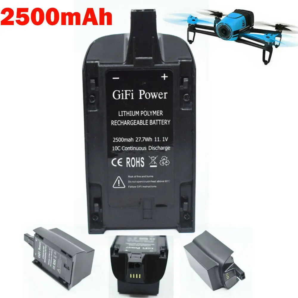

1/2PCS Original GiFi 11.1V For Parrot Bebop Drone 3.0 Upgrade Capacity Lipo Battery Drone Backup Replacement Battery Wb