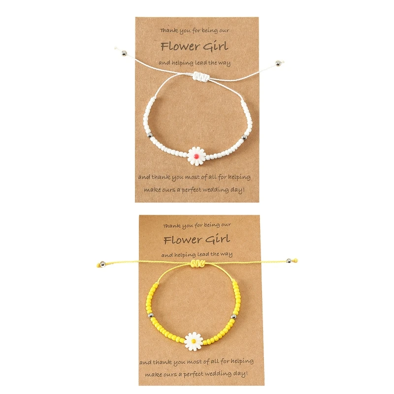 

Cute Rice Bead for shell Flower Adjustable Hand Rope Stainless Steel Bead Bracel 264E