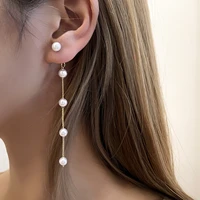 aprilwell boho pearl dangle earrings for women gold color charms vintage aesthetic tassel kpop pendant ear jewelry female gifts