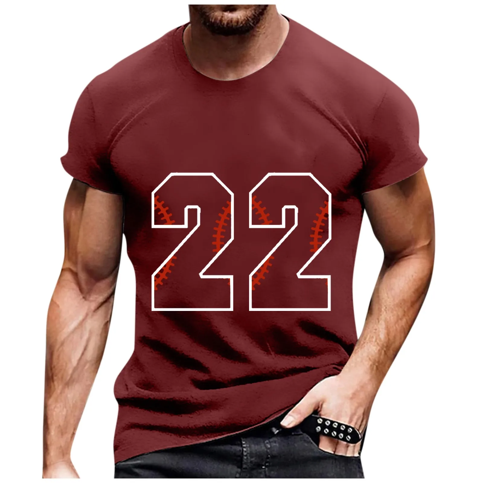 

Summer Short-sleeved Round Neck Vintage Baseball Letter Print Pullover Top 반팔 패션티셔츠 Camiseta футболки мужские топ Tシャツ Moda