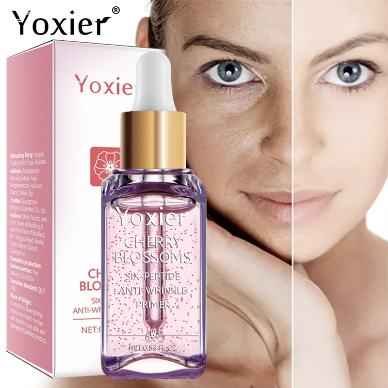 

Cherry Blossom Serum Makeup Primer Moisturizing Oil Control Anti-Wrinkle Brighten Firming Shrink Pores Repair Rough Skin Care