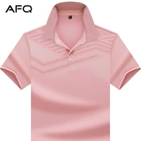 summer new brand mens short sleeved t shirt polo collar top polo shirt middle aged half sleeved solid color clothes t shirt men