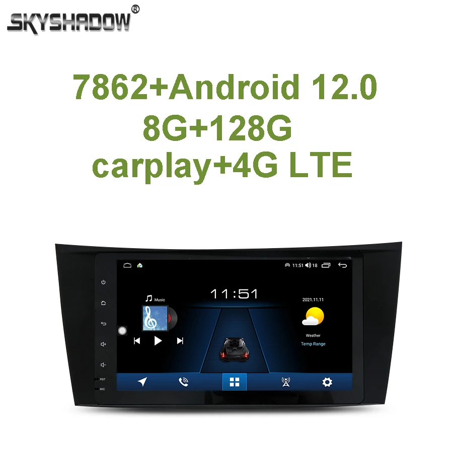 7862 8G+128G DSP Carplay Auto Android 12.0 SIM IPS Car DVD Player GPS WIFI Bluetooth 5.0 RDS Radio For Benz W211 W463 W219 W209 - купить по
