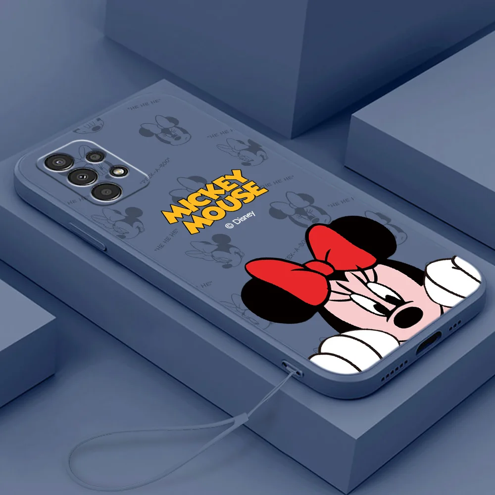 

NEW Mickey Mouse Donald Duck Phone Case For Samsung A73 A72 A54 A53 A52 A42 A34 A33 A32 A23 A22 A14 A13 A12 Liquid Rope Cover