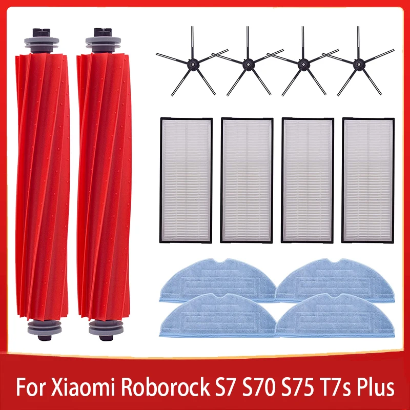 

Запчасти для пылесоса Xiaomi Roborock S7 S70 S7Max T7S T7S Plus, основная щетка, фильтр НЕРА, насадка на швабру, аксессуары