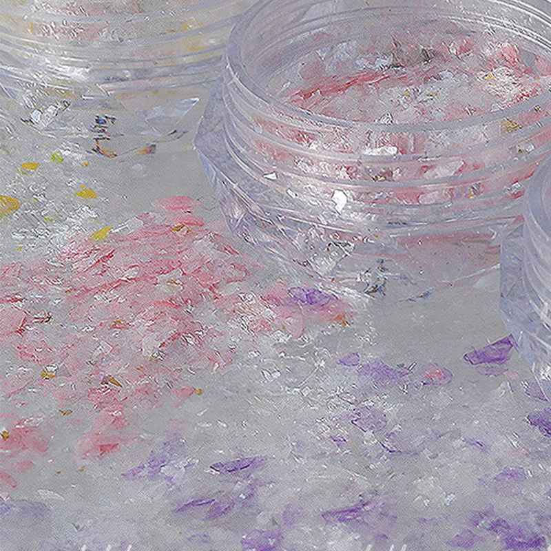 1 коробка ярких цветов Волшебные зеркальные слюдяные Блестки для ногтей