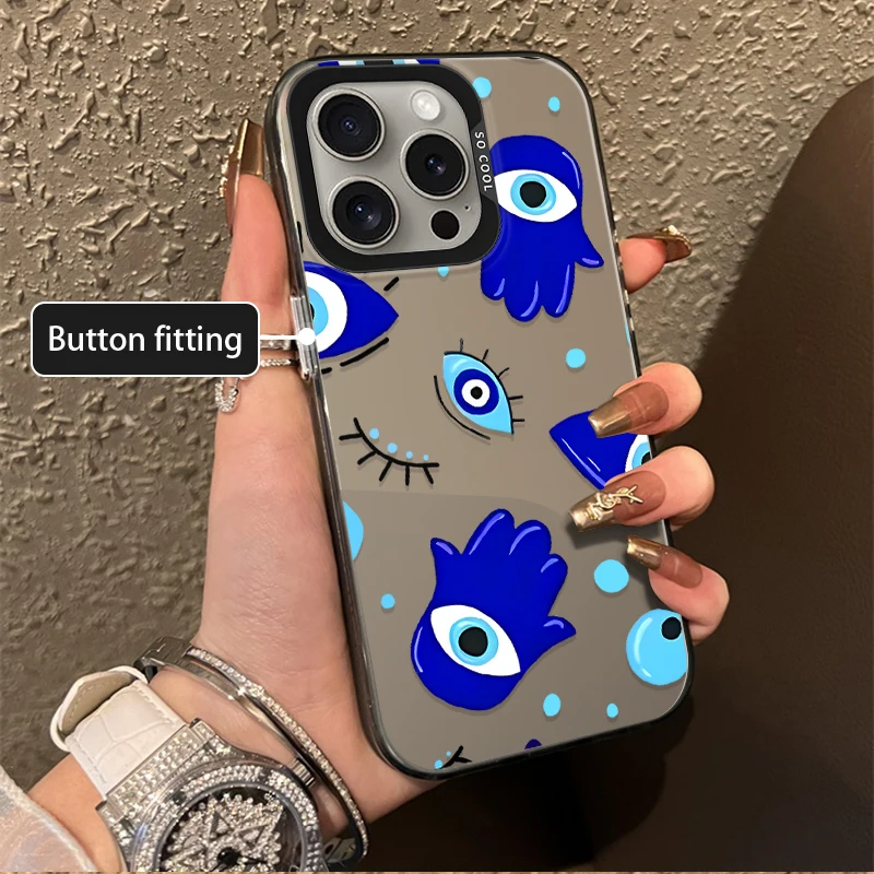 Фото Матовый чехол с глазами для iPhone 16 E 15 Pro Max 14 Plus 13 12 Mini 11 Pro Max XS X 8 7 SE, акриловый силиконовый противоударный жесткий чехол №3