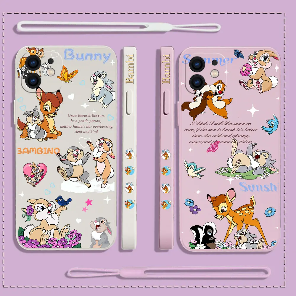 

Disney Cartoon Cute Bambi Phone Case For Samsung A53 A50 A52S A51 A72 A71 A73 A81 A91 A32 A22 A20 A30 A21S 4G 5G with Hand Strap