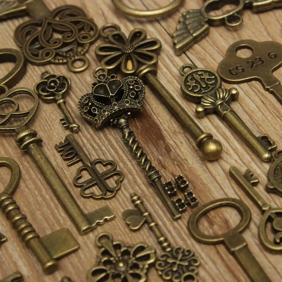 69 шт. античный бронзовый винтажный набор ключей со скелетом DIY аксессуары ручной
