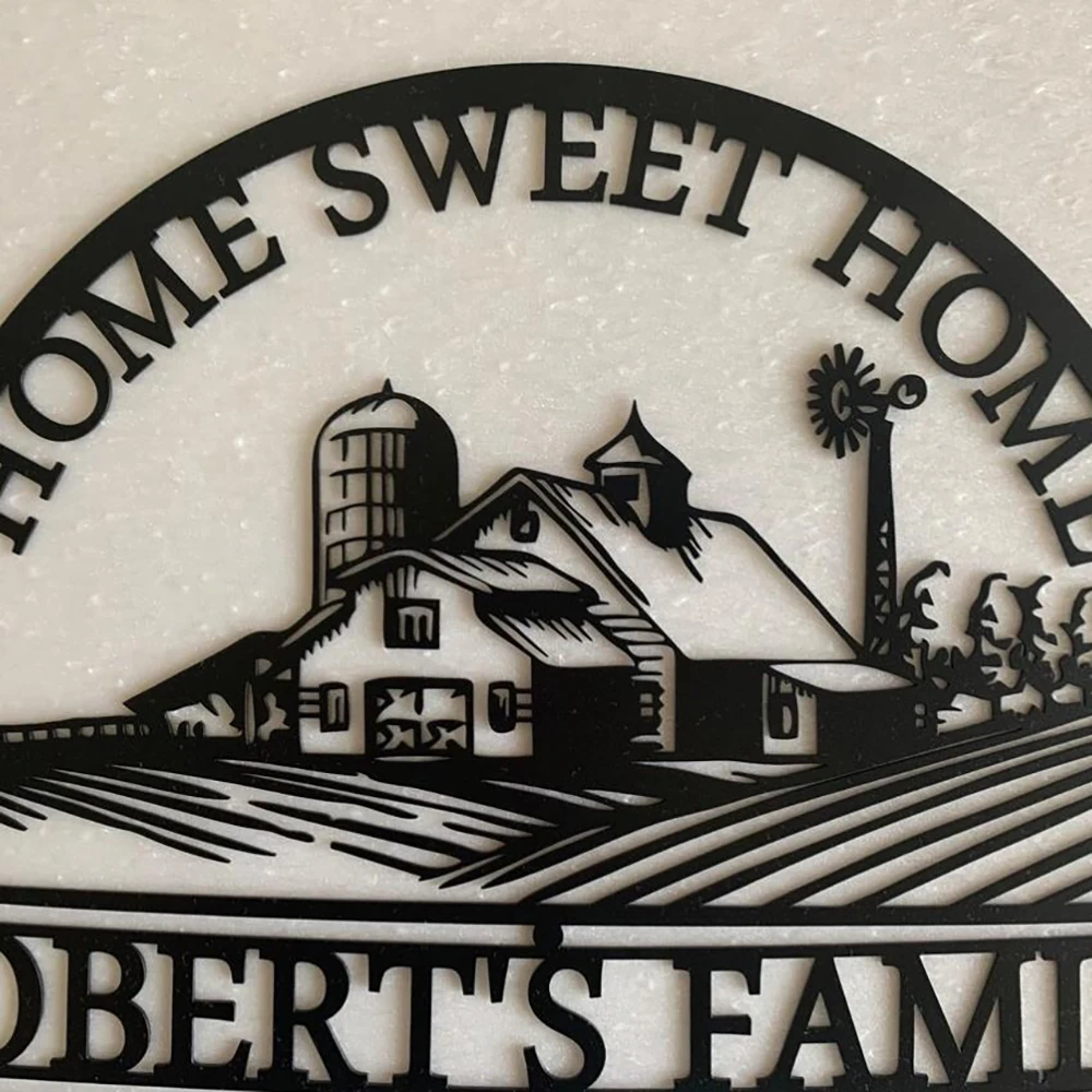 Милый домашний СЕМЕЙНЫЙ Знак персонализированный знак фамилия металлическая