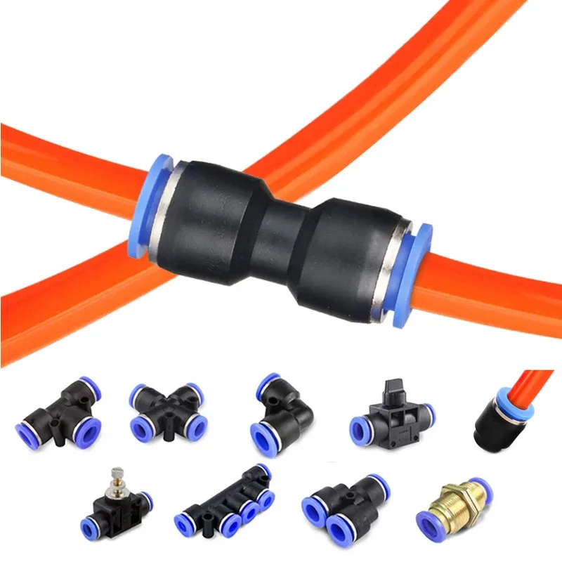 

Пневматические Фитинги PY/PU/PV/PE/HVFF, фитинги для труб и воздуховодов, прямой упорный 4-12 мм, пластиковые шланги, быстроразъемные соединения, 2 шт...