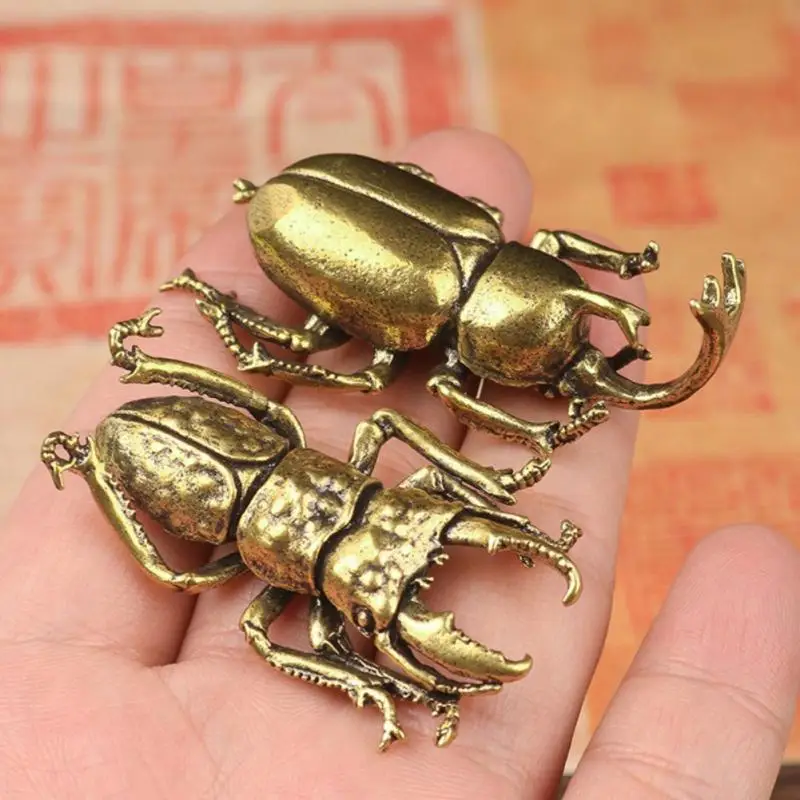 Латунная Статуэтка жука статуэтка животного поделки игрушки Художественная