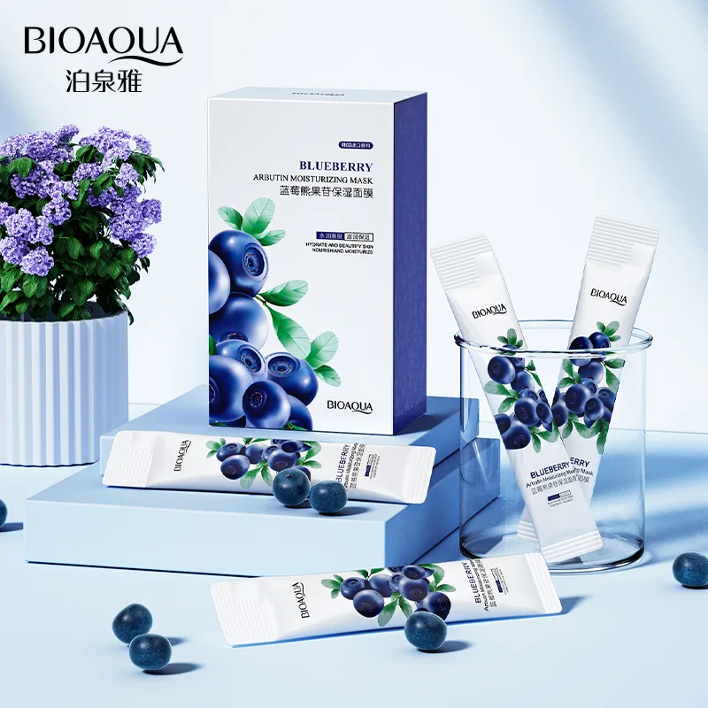 

Blueberry arbutin moisturizes mproves dryness and freshness controls oil and brightens skin tone mask