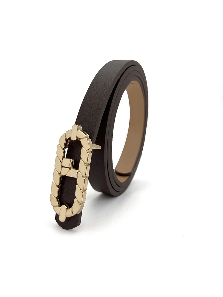 

Women's Belt PU Leather Simple Alloy Buckle Belt Fashion All-Match Ladies Thin Waistband For Dress Jeans