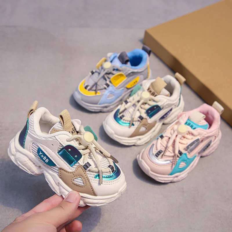 

2023 Children Sneakers Baby Mesh Breathable Kids Shoes Toddler Kids Casual Sneakers Non-slip Children Sport Shoes Tenis
