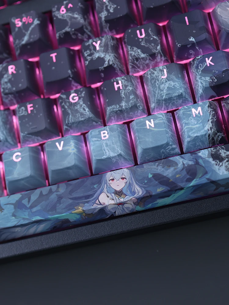 серія 108 nasadek klawiszy PBT DYE Sublimation Arknights Transmitting Light Cherry Switch Cross Key Cap Cover для механической