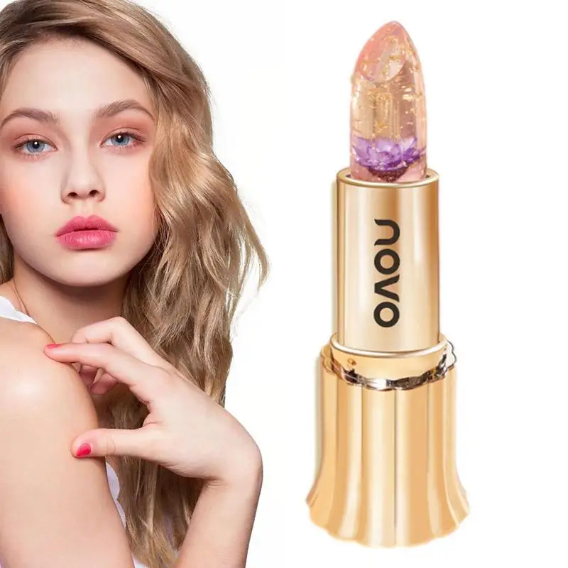 

Color Changing Lipstick Long Lasting Moisturizing Flower Lip Stick Nourishing Temperature Color Change Flower Jelly Lip Gloss