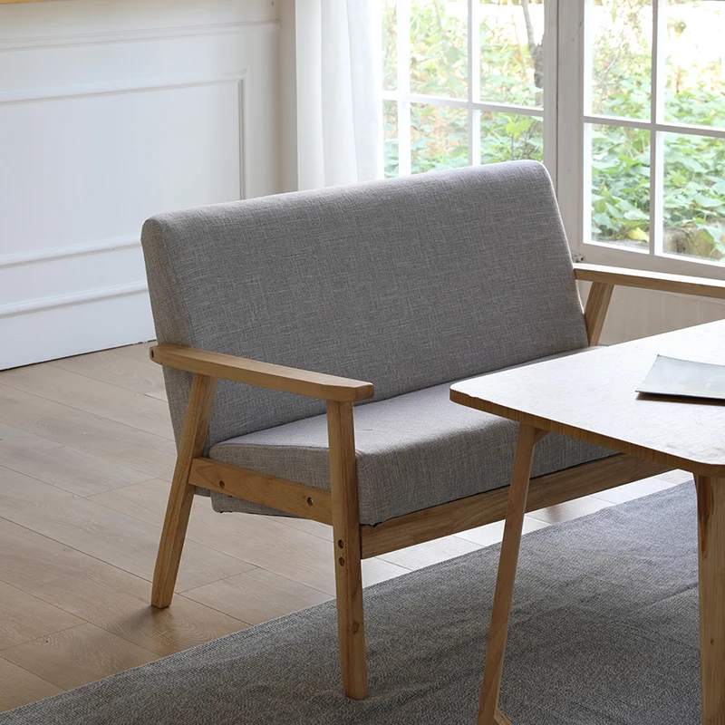 Диван из массива дерева в японском стиле экономичное сочетание гостиной