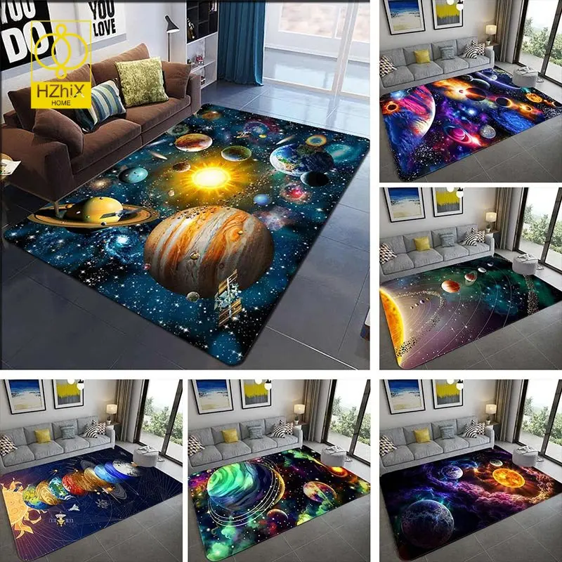 

Universe Planet Carpet For Living Room Starry Sky Pattern Home Floor Mat Area Rugs Bathroom Bedroom Entrance Anti-slip Doormat