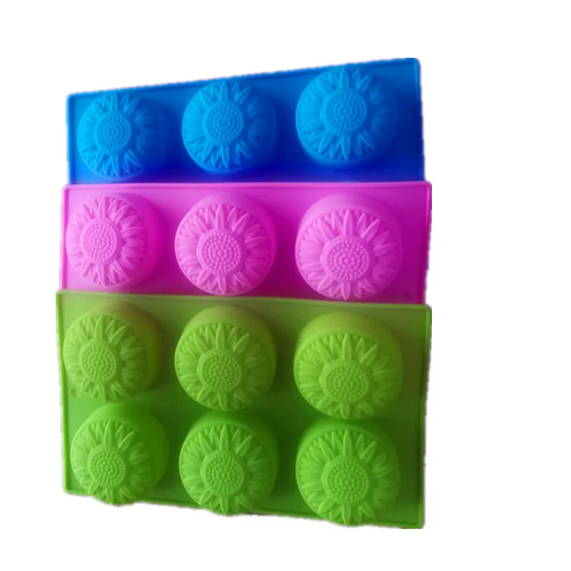 

Sanwish 6-Cavity Sunflower model Silicone Mold, 3 PC Molds for Making Handmade Soap, Chocolate, Soap Candles and Jelly Brow