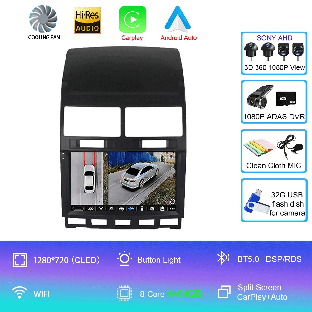 

Автомобильное радио Android 15 для Volkswagen Touareg I 1 GP 2002-2019, видеоплеер, навигация, стерео GPS, без 2din 2 din DVD