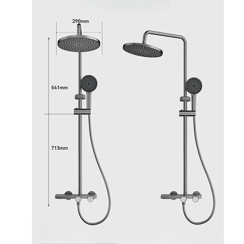 Трехфункциональный серый душевой набор для ванной комнаты космический