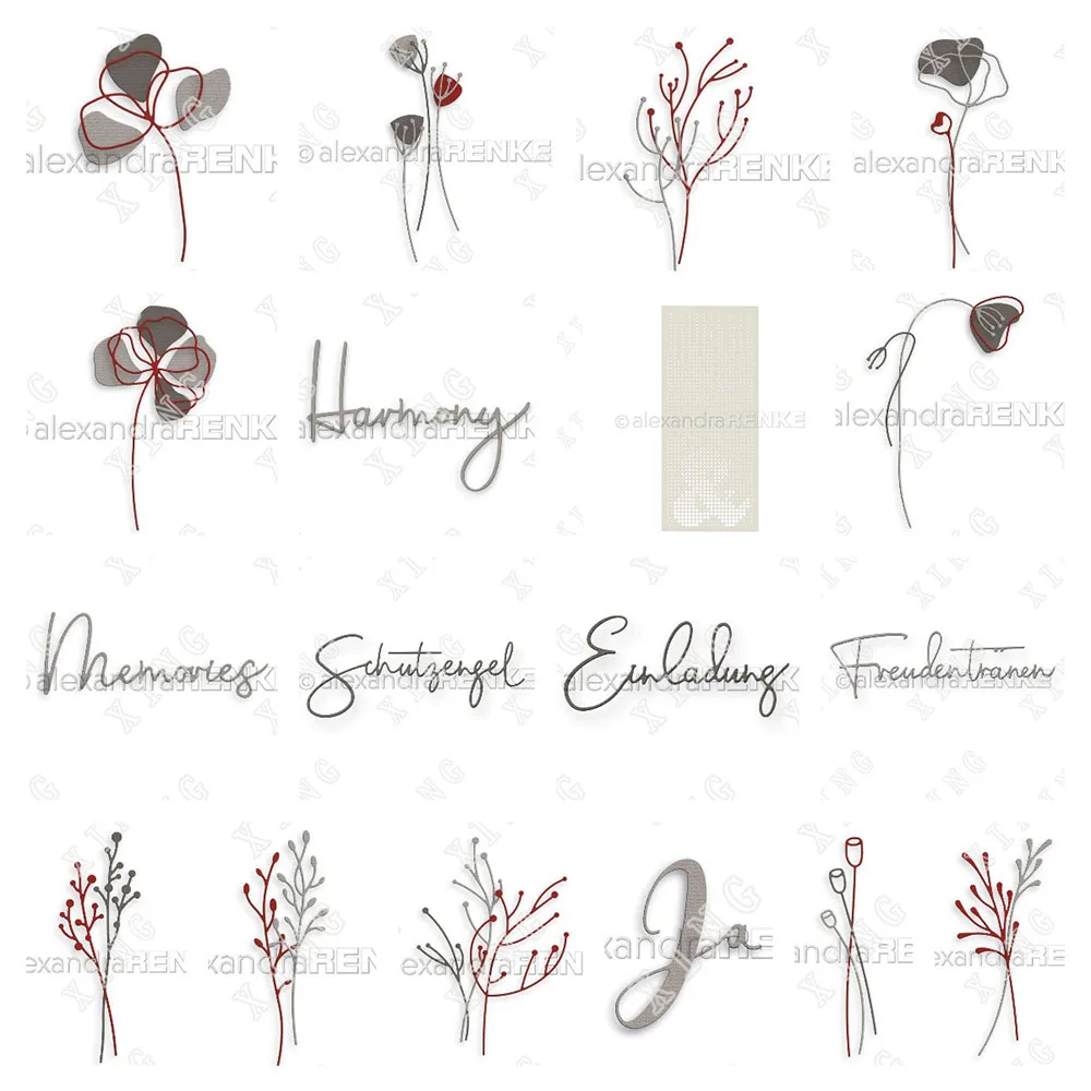 

Arrival Schutzengel Handwriting 2022 New Artist Flower Buds Set Metal Cut Dies Diy Scrapbook Diary Decoration Embossing Stencils