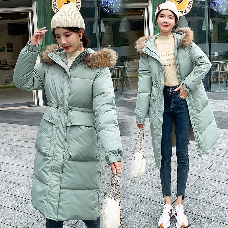 

Thicken coat women's mid-length thickened Slim Parker 2022 winter new style female large fur collar winter coat female elegant