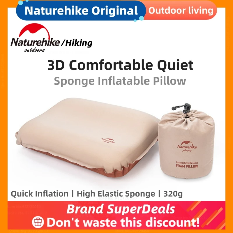 Naturehike 캠핑 베개 3D 스폰지 풍선 베개 초경량 휴대용 잠자는 베개 여행 공기 베개 야외 목 베개 NH21ZT001
