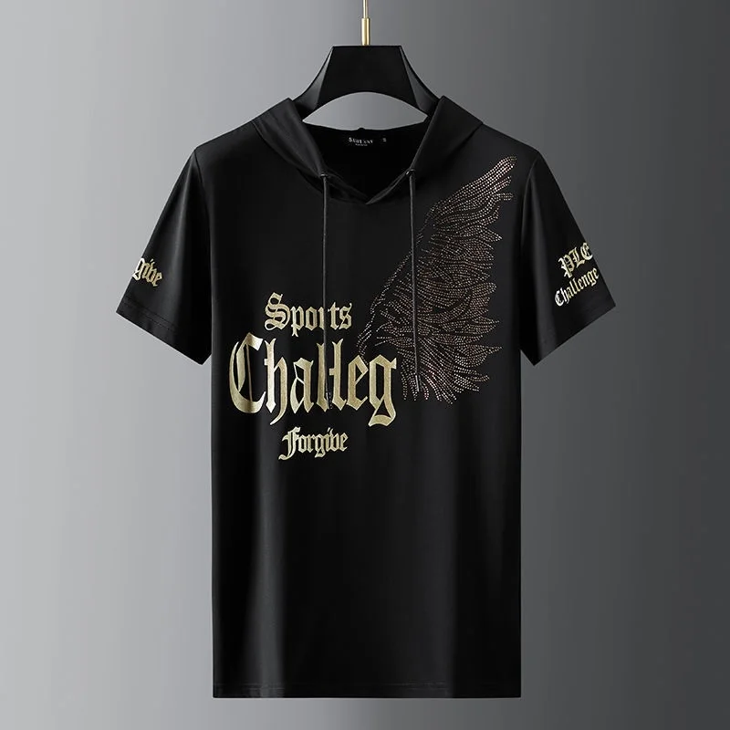 

Мужская футболка с коротким рукавом, коротким рукавом и капюшоном