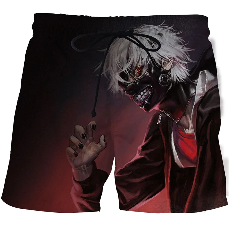 Men's summer high quality beach shorts 3D printing anime Tokyo Ghoul shorts fashion casual swimming trunks comfortable sports