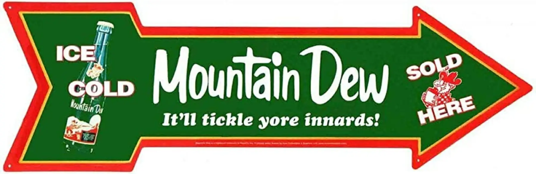 

Mountain Dew It'll Tickle Yore Innards! ARROW Vintage Tin Sign Art Iron Painting Rusty Poster Decoration Aluminum plaque