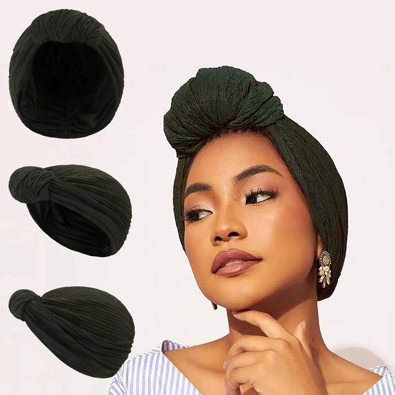 

Elegant Women Muslim Turban Hat French Style Headscarf Wedding Party Hijab Hats Female Islamic Hair Cover Lady Fashion Headwrap
